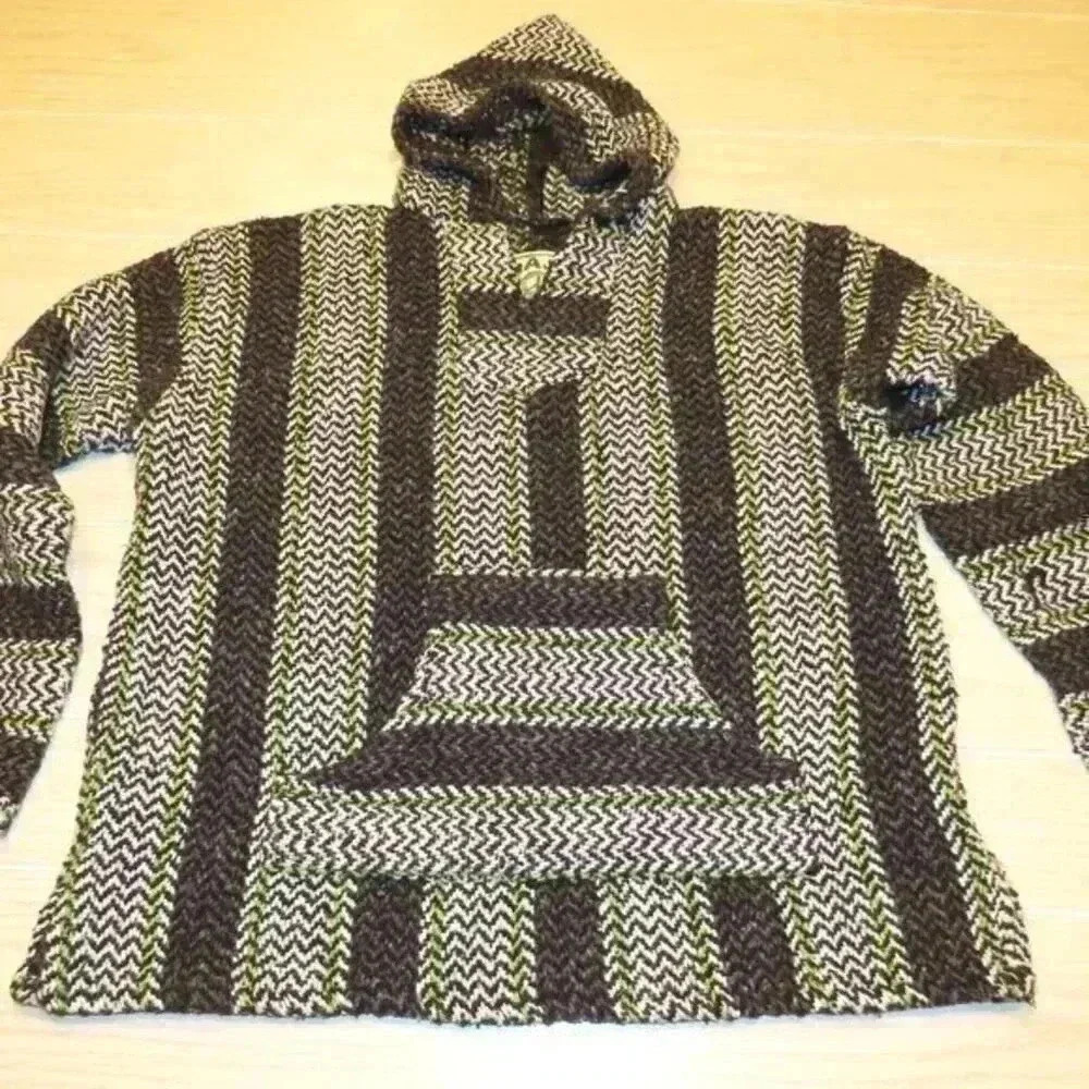 Baja Joe Mexicali Striped Hoodie Size M